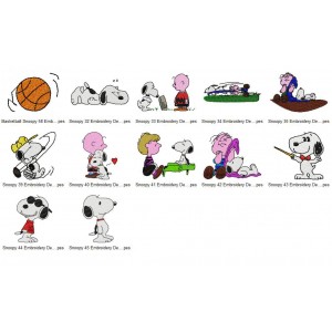 12 Snoopy Embroidery Designs Collection 05